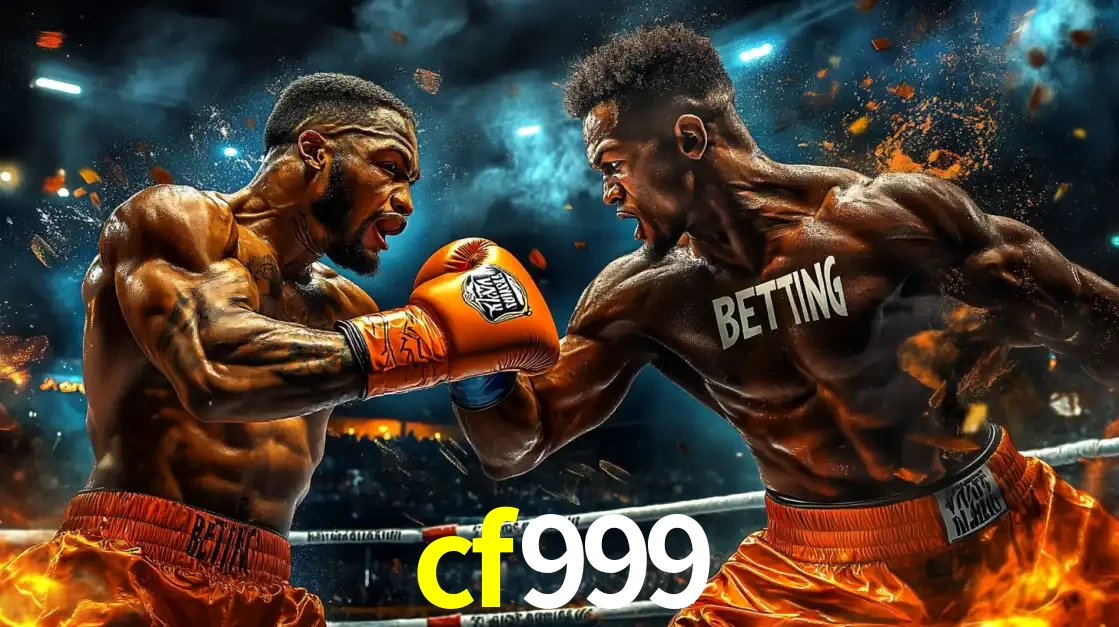 Dois boxeadores em uma luta intensa e explosiva, representando a adrenalina e as oportunidades de apostas em esportes de combate disponíveis na plataforma cf999.